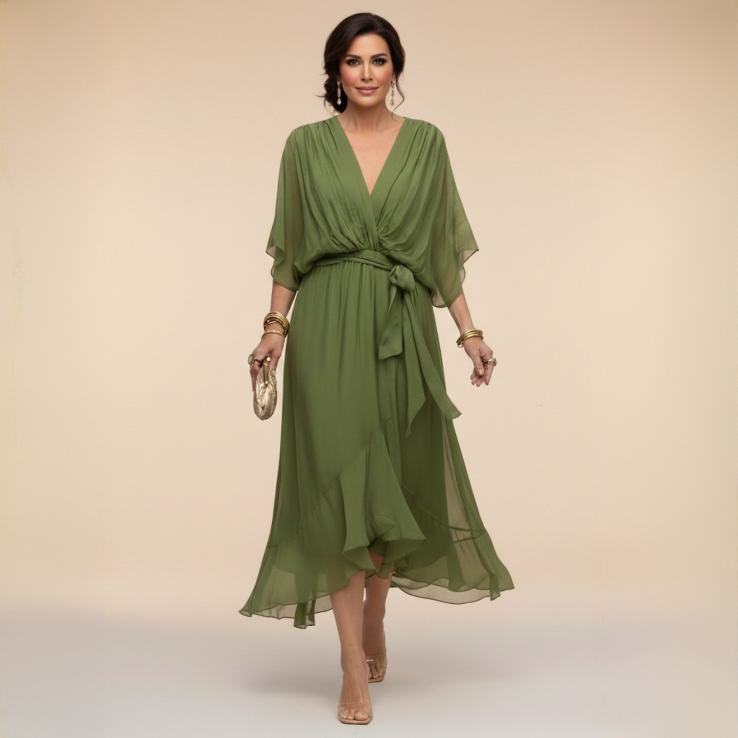 ESTÉFANI – Vestido Midi Fluido