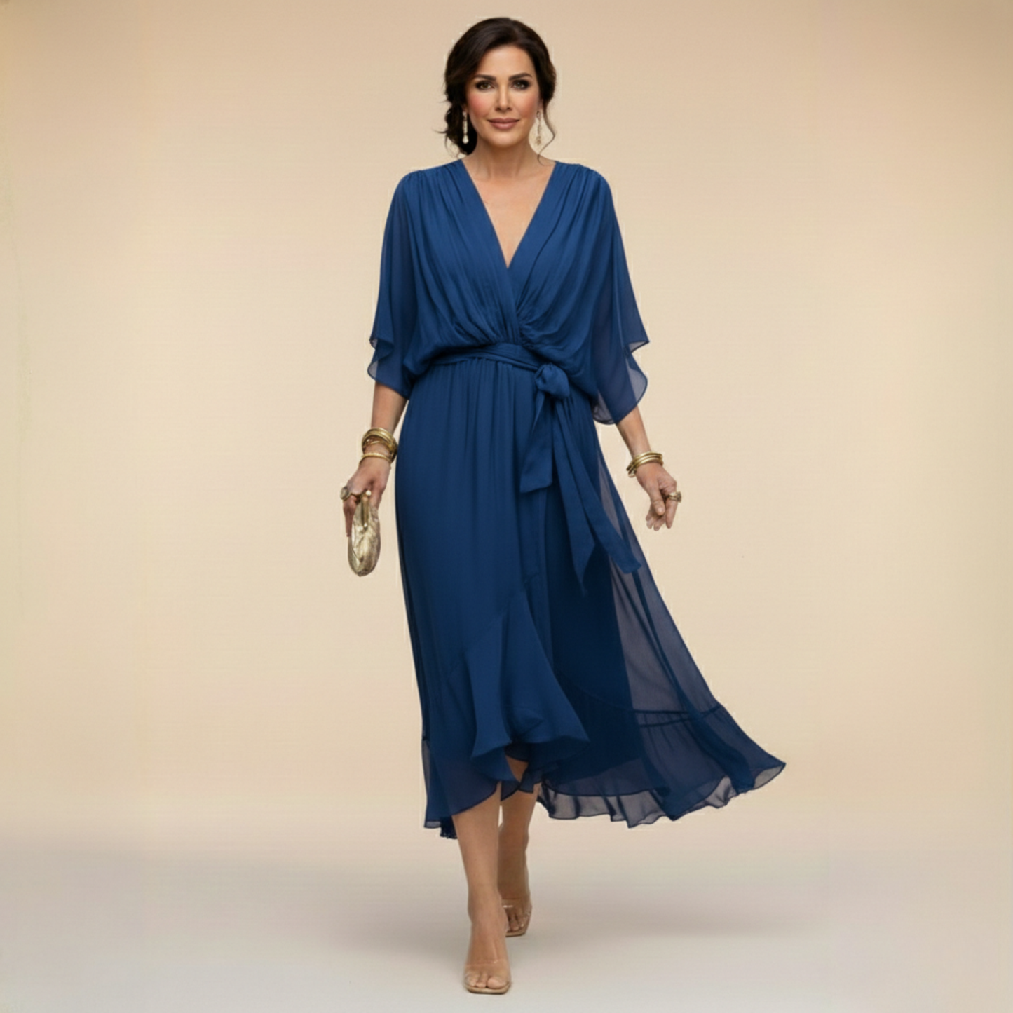 ESTÉFANI – Vestido Midi Fluido