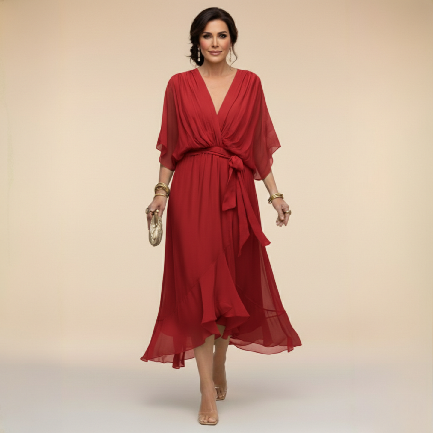 ESTÉFANI – Vestido Midi Fluido