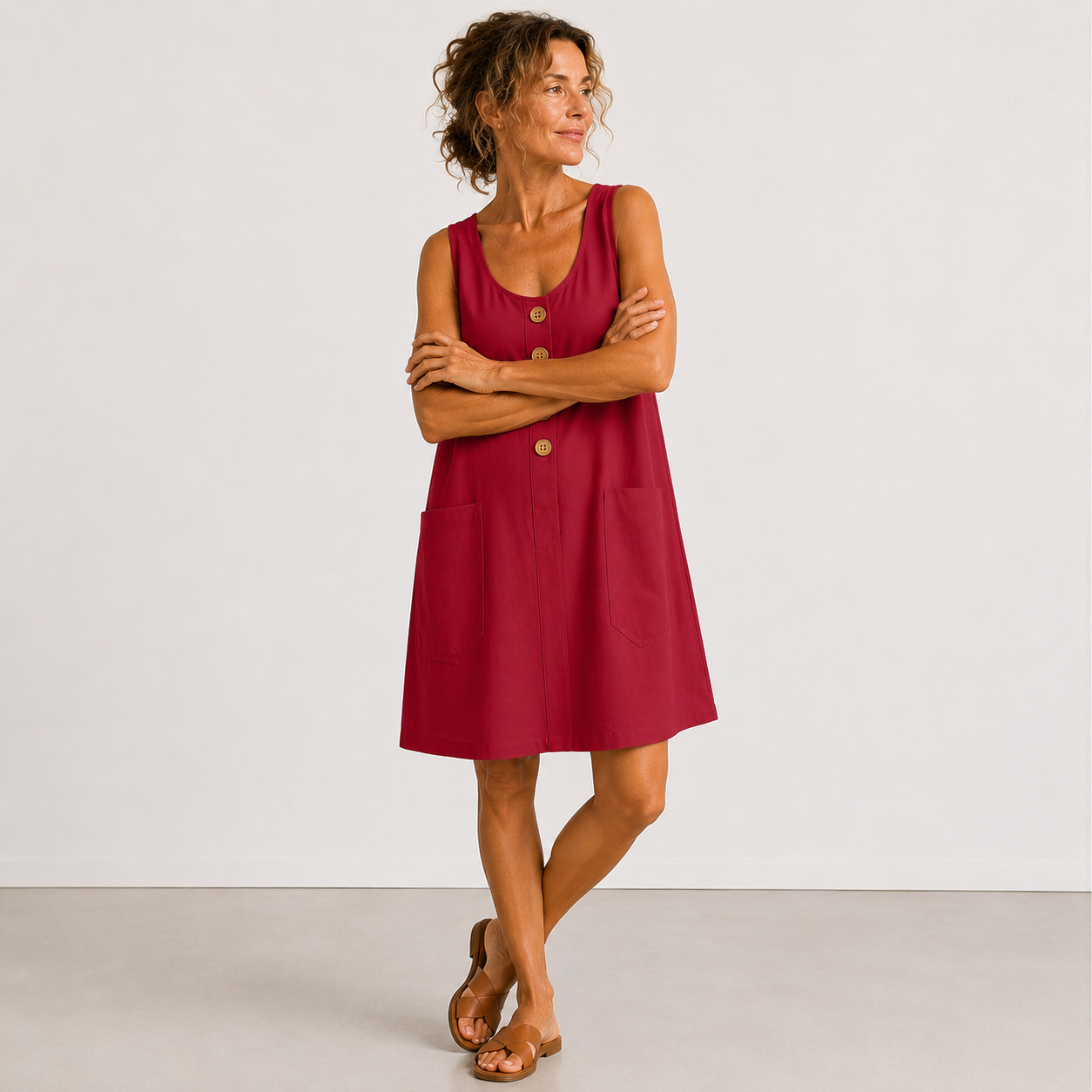Elisa | Vestido de algodón y lino