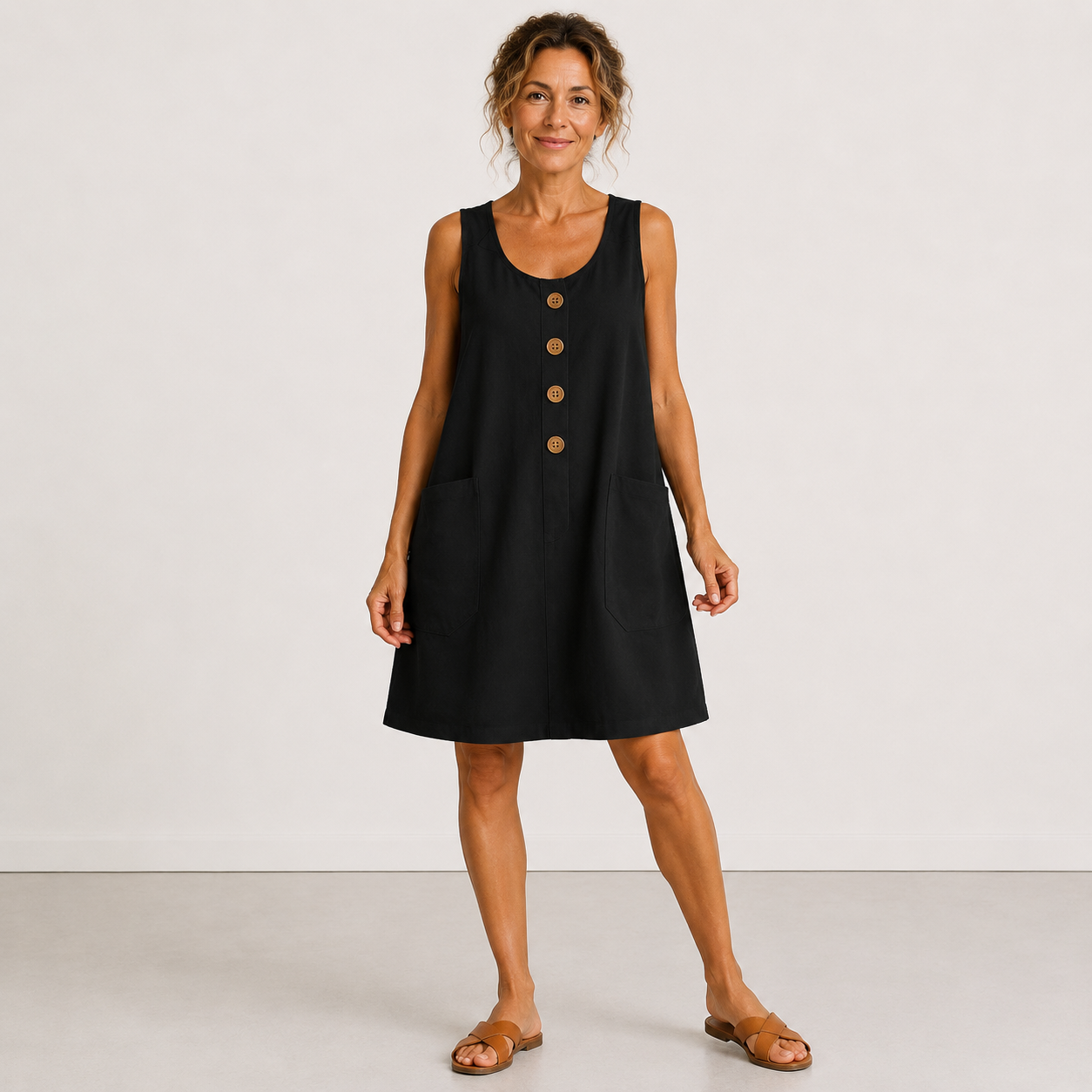 Elisa | Vestido de algodón y lino