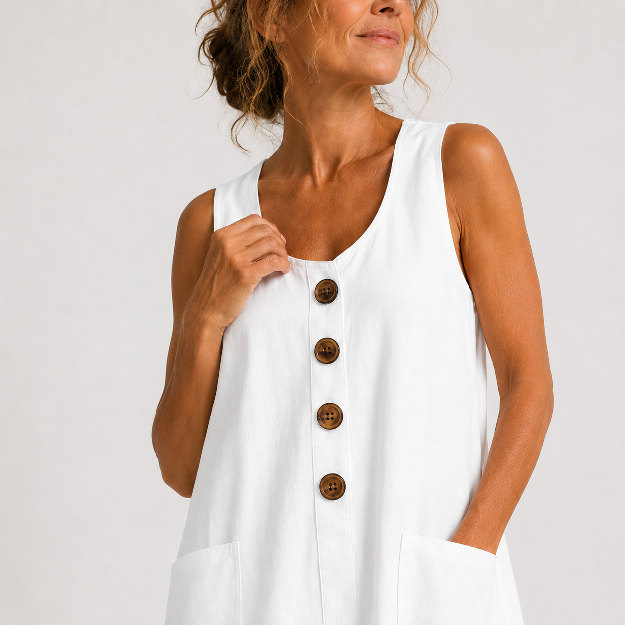 Elisa | Vestido de algodón y lino