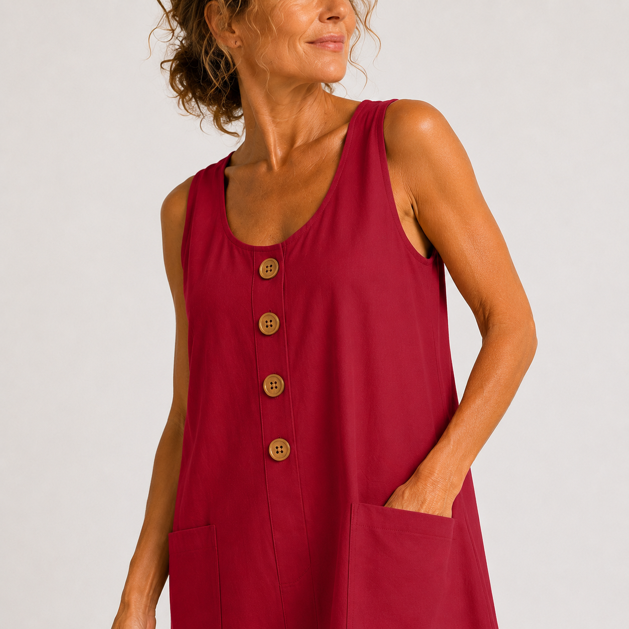 Elisa | Vestido de algodón y lino