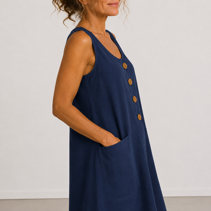 Elisa | Vestido de algodón y lino
