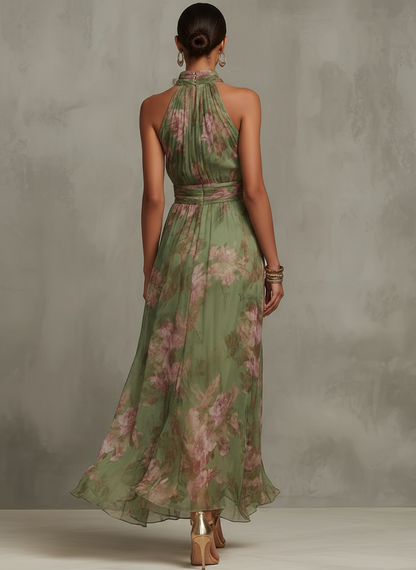 Aria – Vestido Largo Estampado Botánico